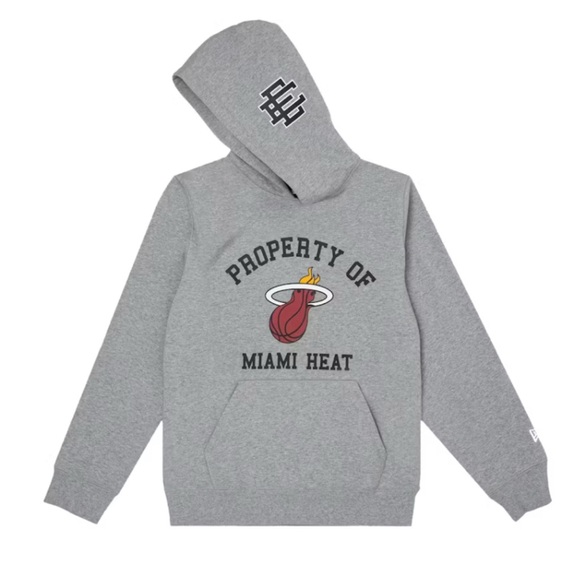 Eric Emanuel New Era Gray Miami Heat Hoodie mens medium